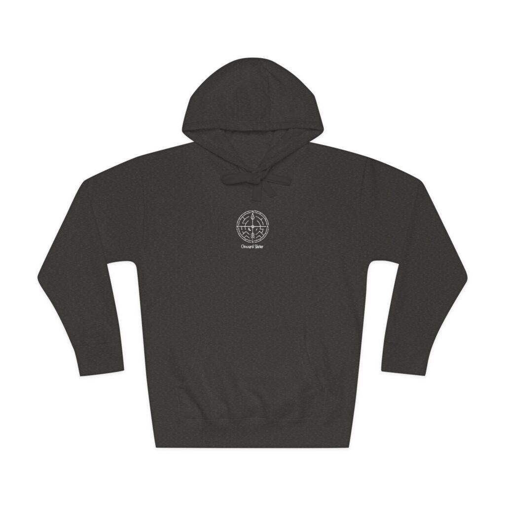 Onward Sister Hoodie — Mountain Labyrinth in North Compass Dark