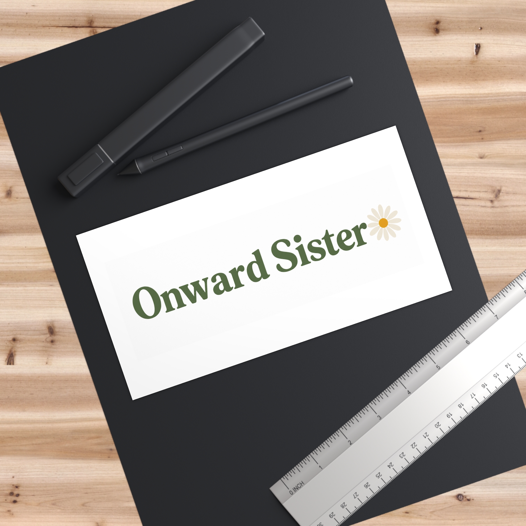 Onward Sister Bumper Sticker — Floral Daisy Decal for Cars, Vans & Luggage - Image 2