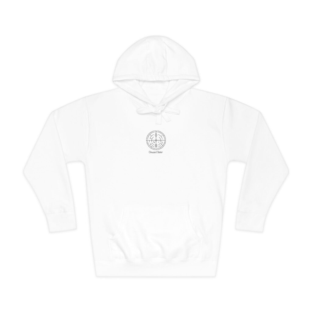 Onward Sister Hoodie — Mountain Labyrinth in North Compass