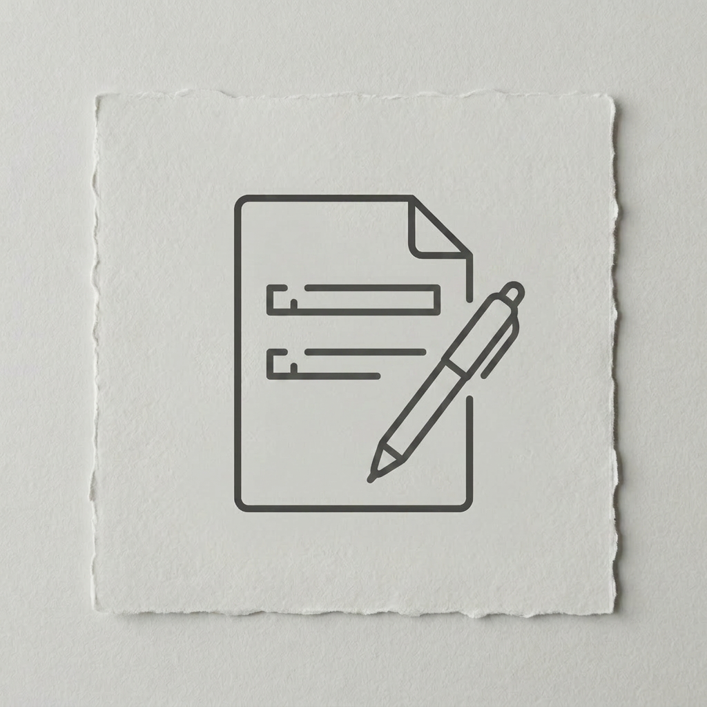 A black and white form icon.