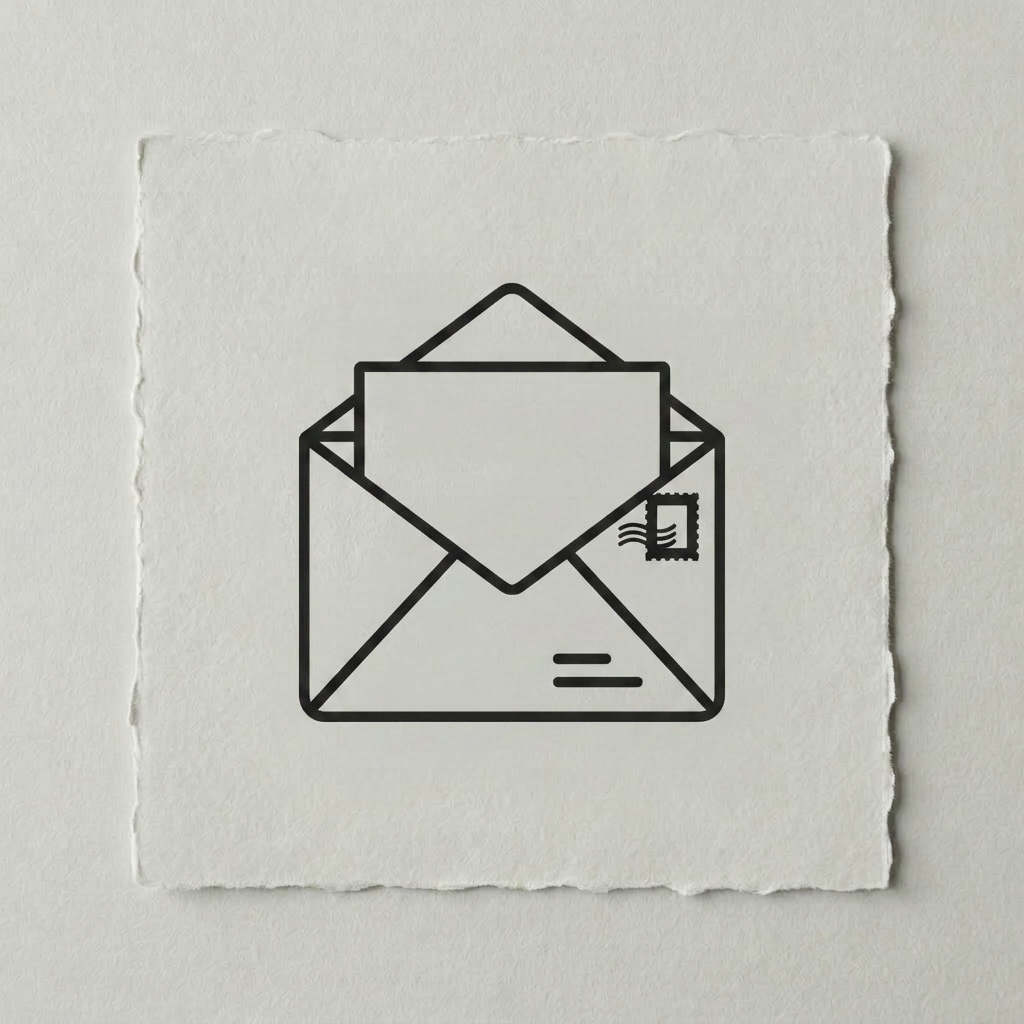 A black and white envelope icon.