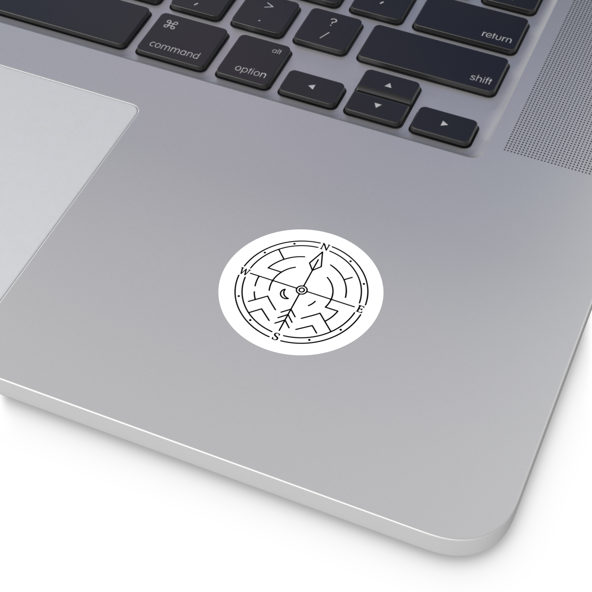 Onward Sister Logo Sticker — Compass & Mountain Maze Sticker (Indoor/Outdoor) - Image 2