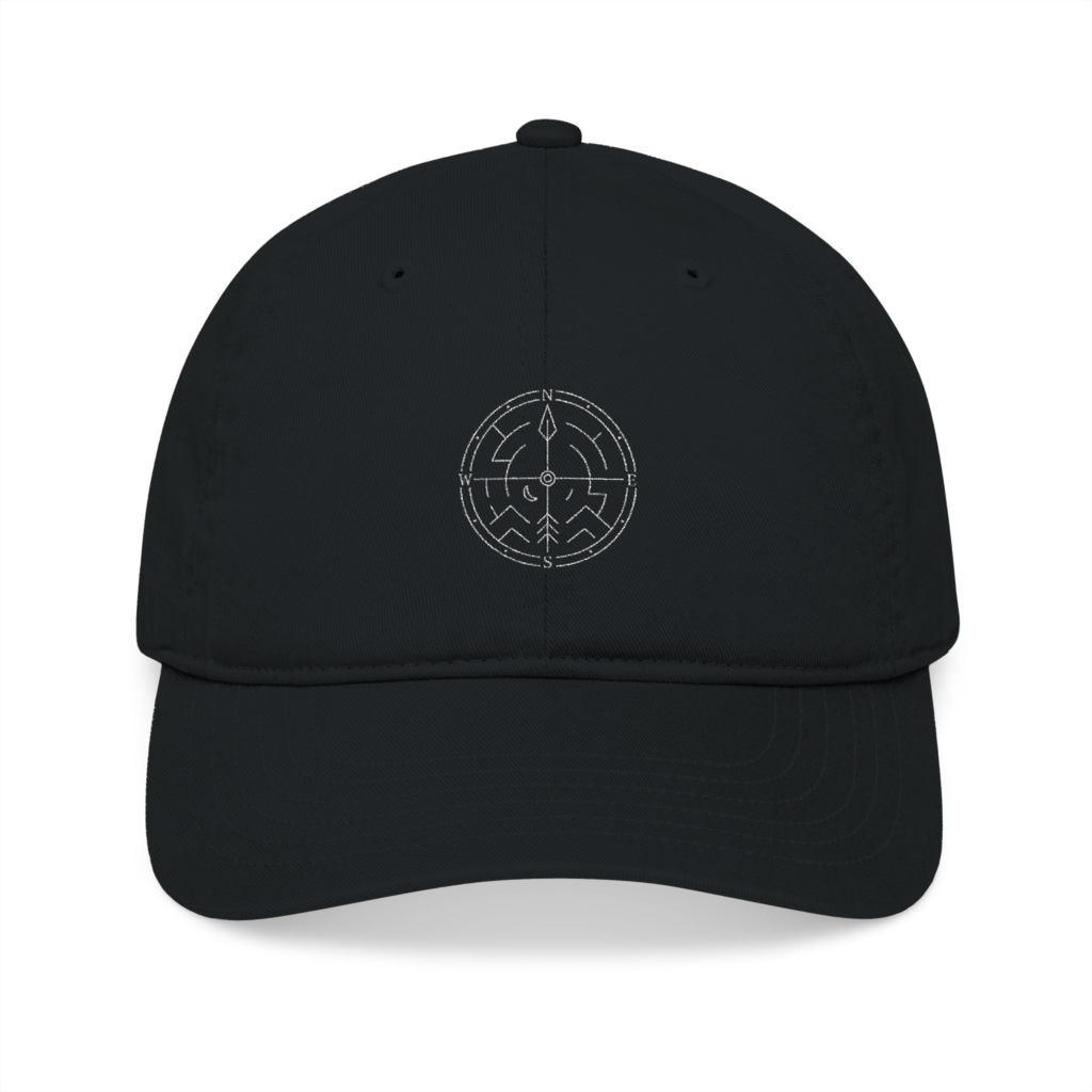 Onward Sister Compass Maze — Embroidered Organic Cotton Baseball Cap
