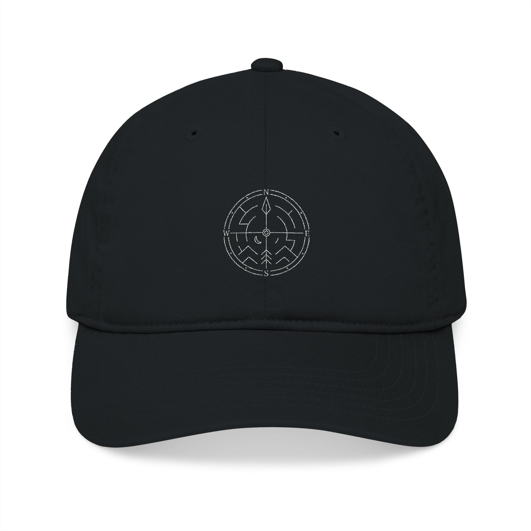 Onward Sister Compass Maze — Embroidered Organic Cotton Baseball Cap
