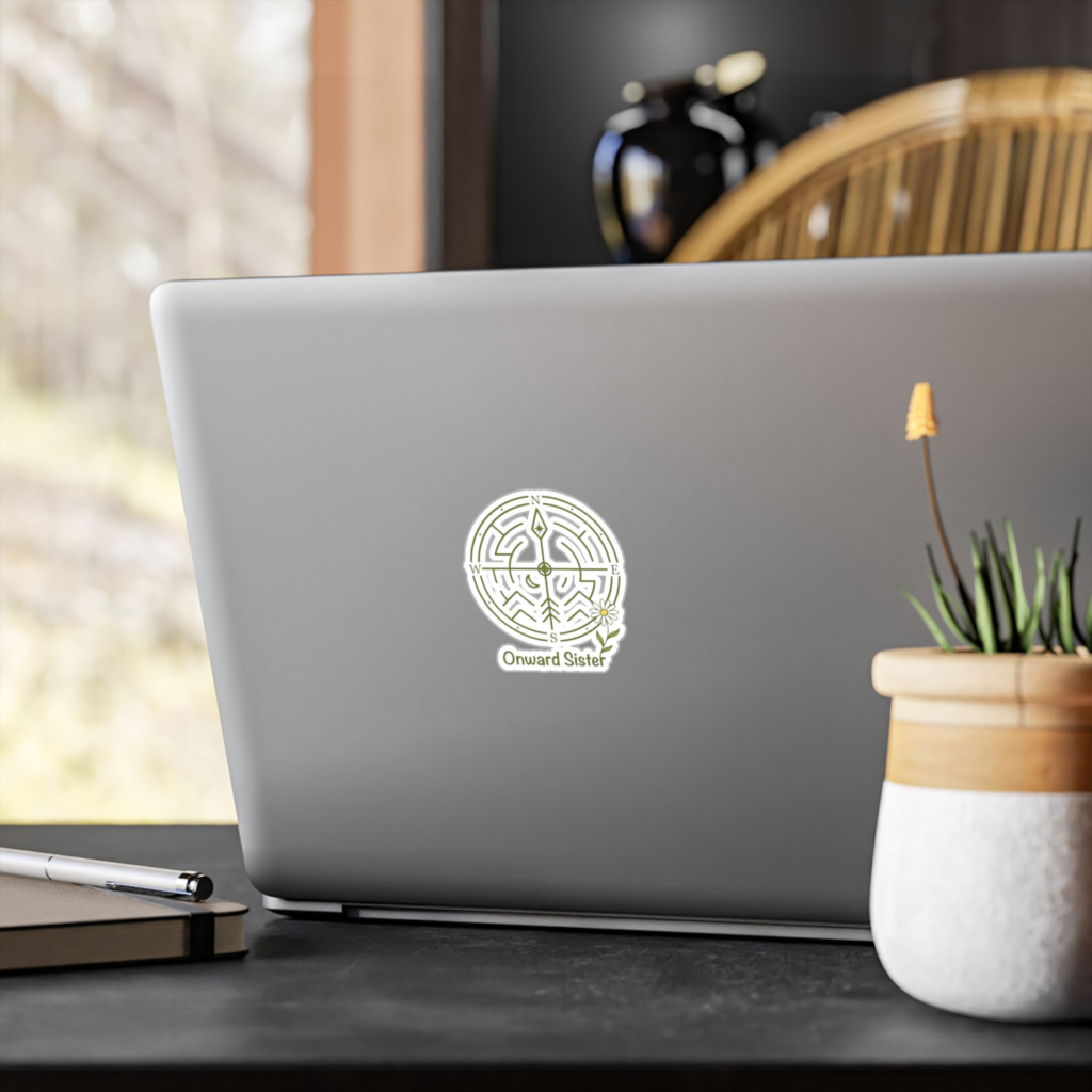 Onward Sister Compass & Daisy Vinyl Sticker
