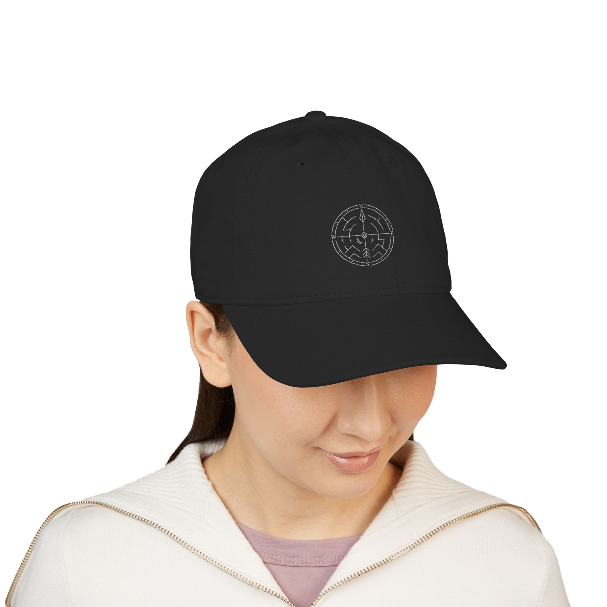 Onward Sister Compass Maze — Embroidered Organic Cotton Baseball Cap - Image 3