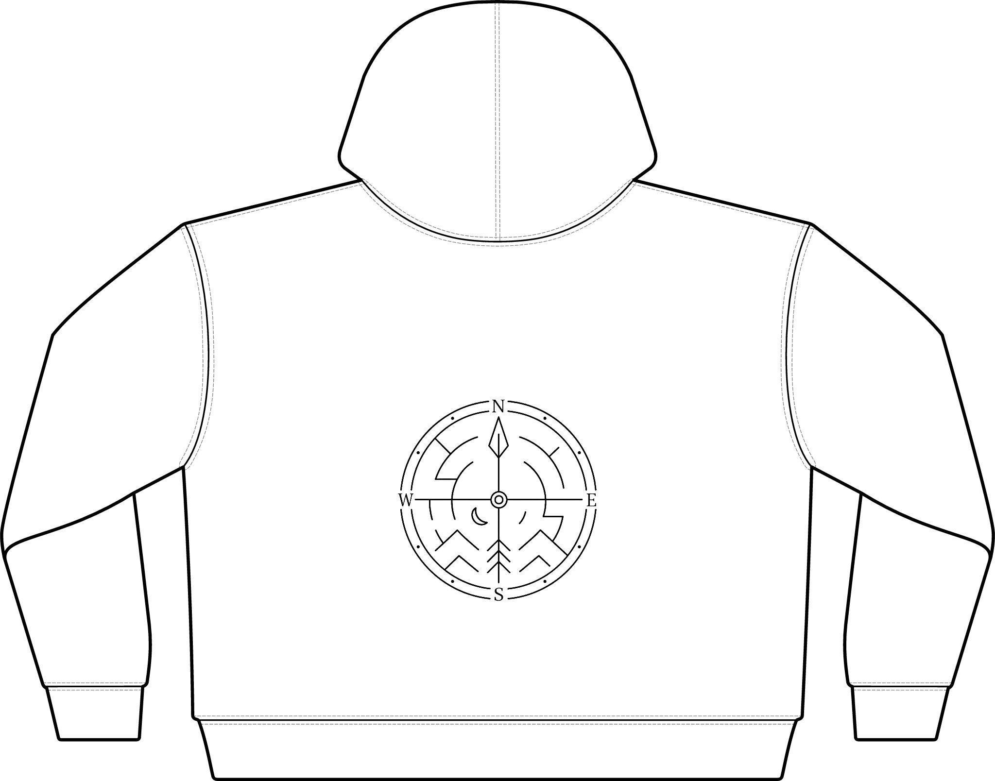 Onward Sister Organic Cotton Zip-Up Hoodie — Compass & Mountain Maze - Image 3