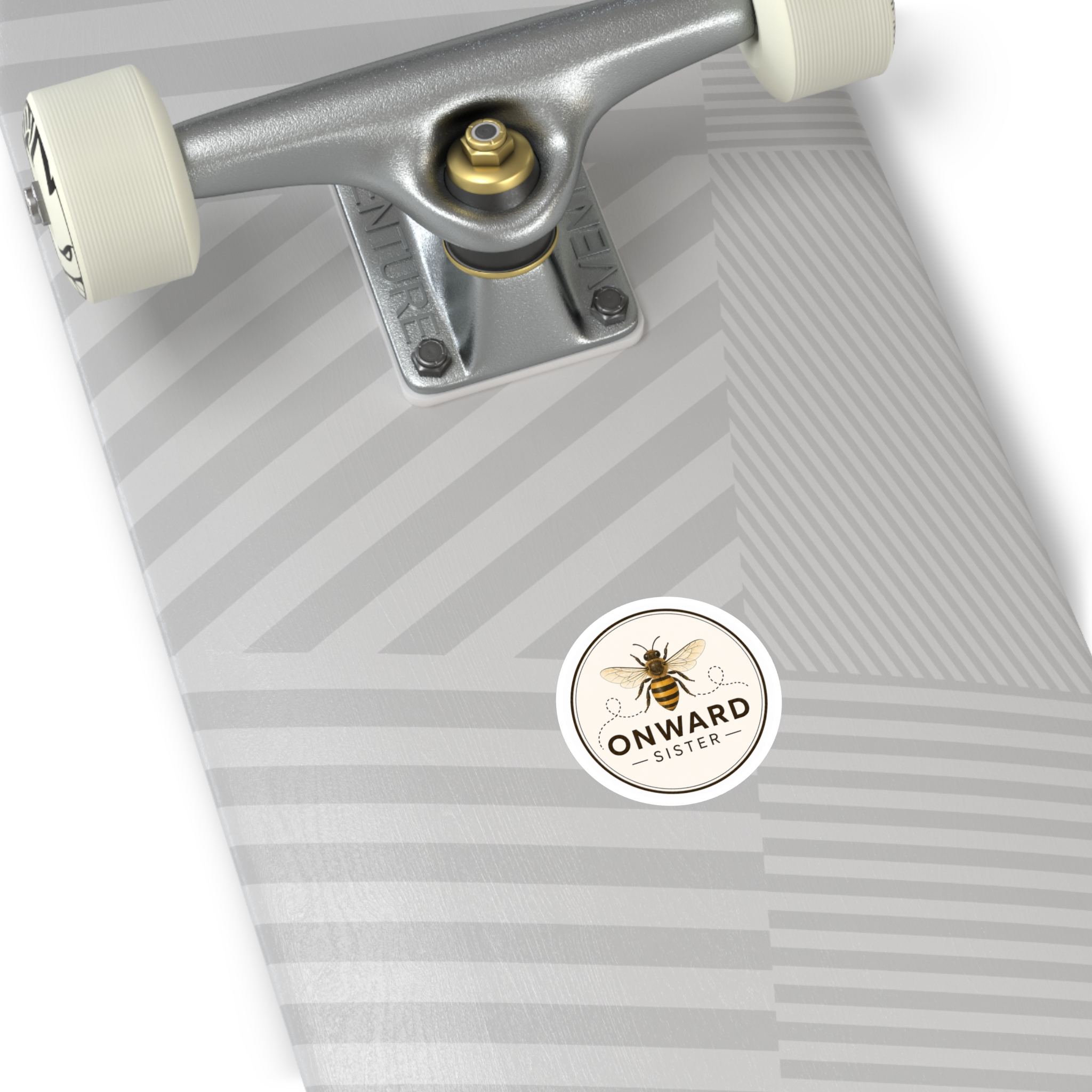 Onward Sister Round Sticker — Honeybee Vinyl Decal (Indoor/Outdoor) - Image 3