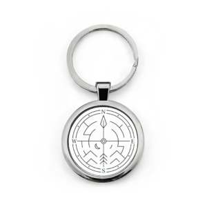 Onward Sister Stainless Steel Keychain — Compass & Mountain Maze